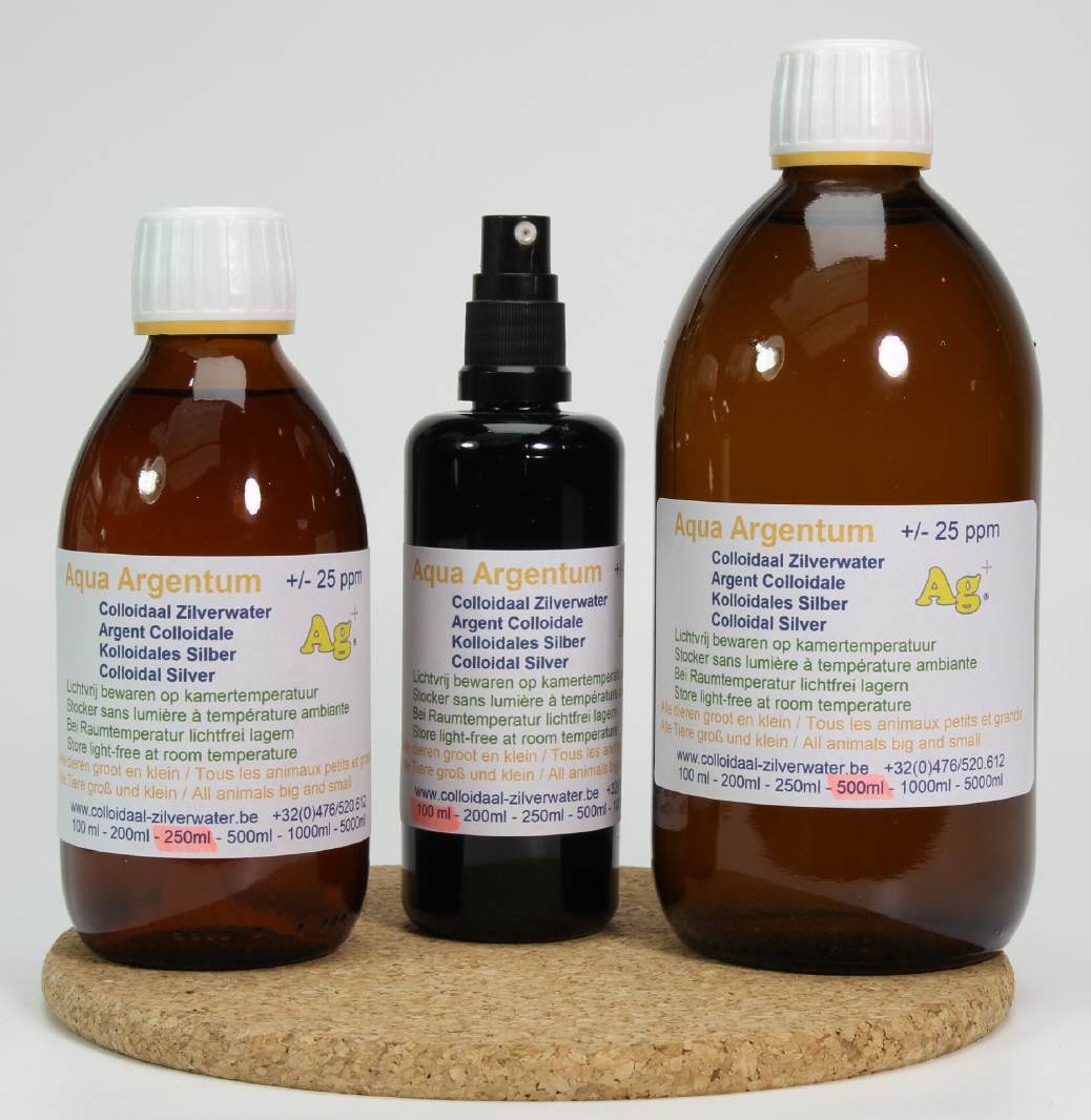 Kristalhelder goudgeel Colloidaal Zilverwater 25ppm